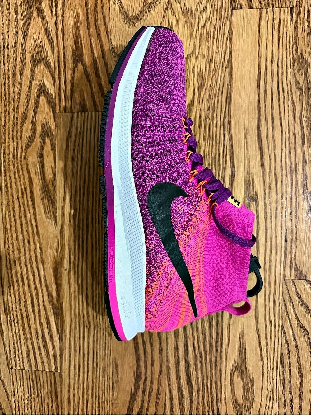 Nike Flyknit Lunar 3 Flyknit Athletic Shoes Pink Purple